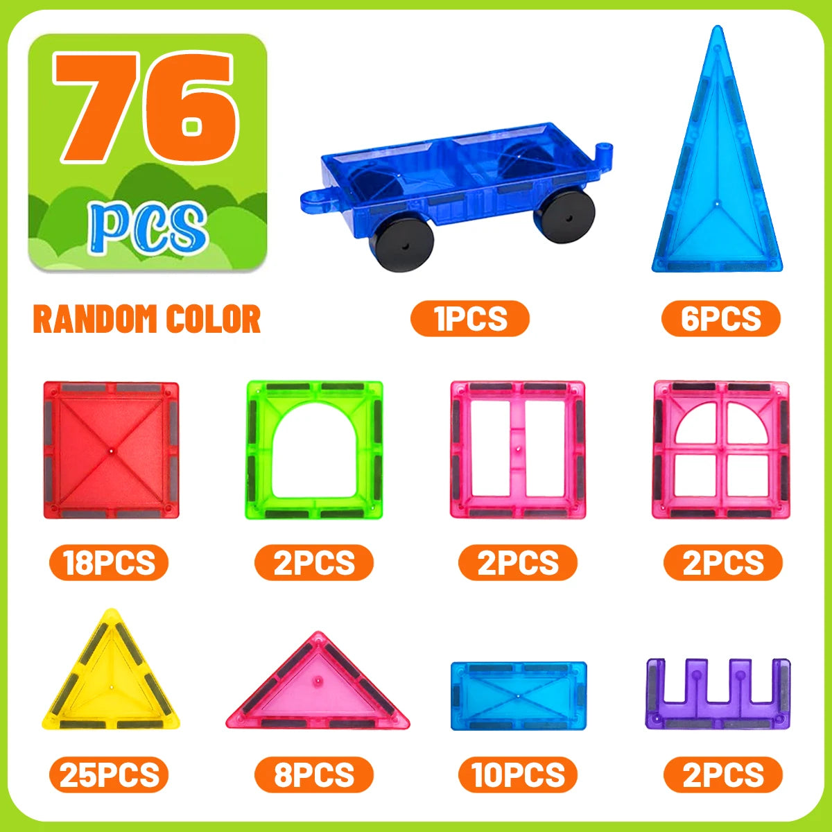 Magnetic Building Blocks Set - Montessori Sensory DIY Toy for Kids 3+ - Perfect Gift for Boys and Girls!
