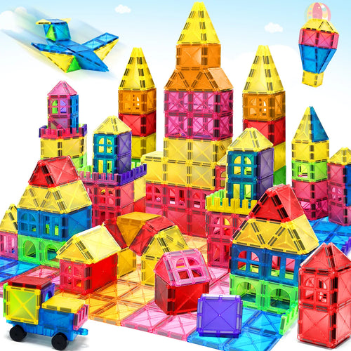 Magnetic Building Blocks Set - Montessori Sensory DIY Toy for Kids 3+ - Perfect Gift for Boys and Girls!