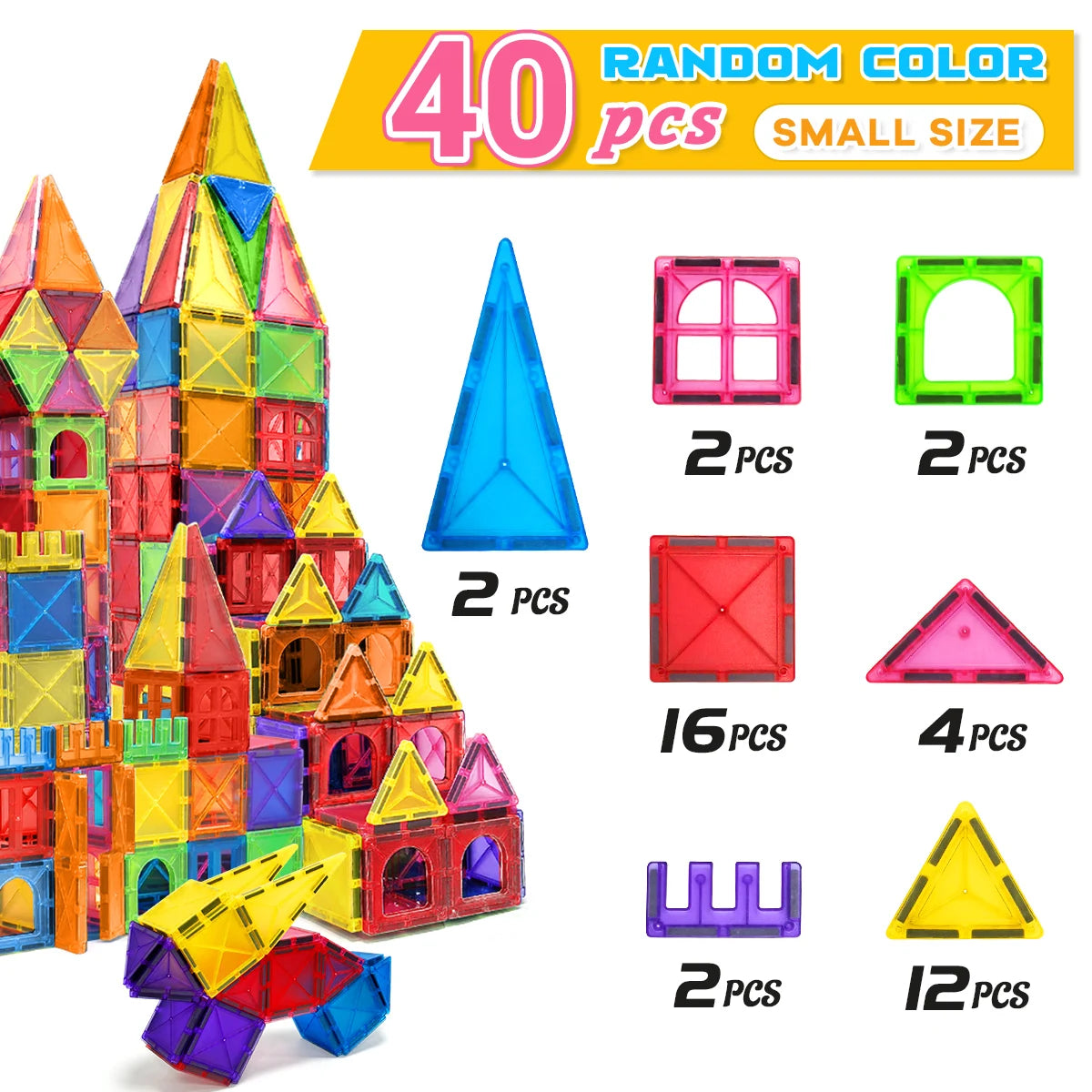 Magnetic Building Blocks Set - Montessori Sensory DIY Toy for Kids 3+ - Perfect Gift for Boys and Girls!