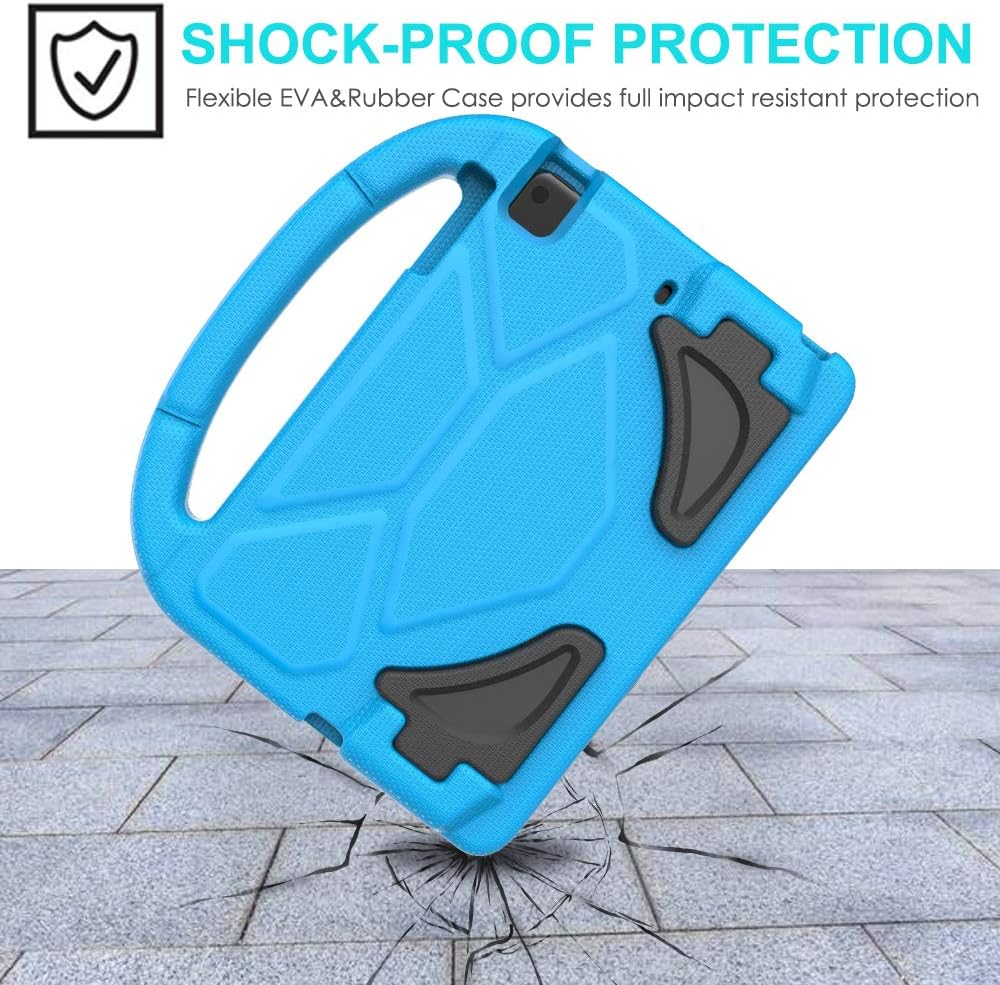 Ultimate Kids Case for iPad Mini 5/4/3/2/1 (7.9") - Shockproof, Durable Bumper with Handle & Kickstand + 2 Screen Protectors in Blue