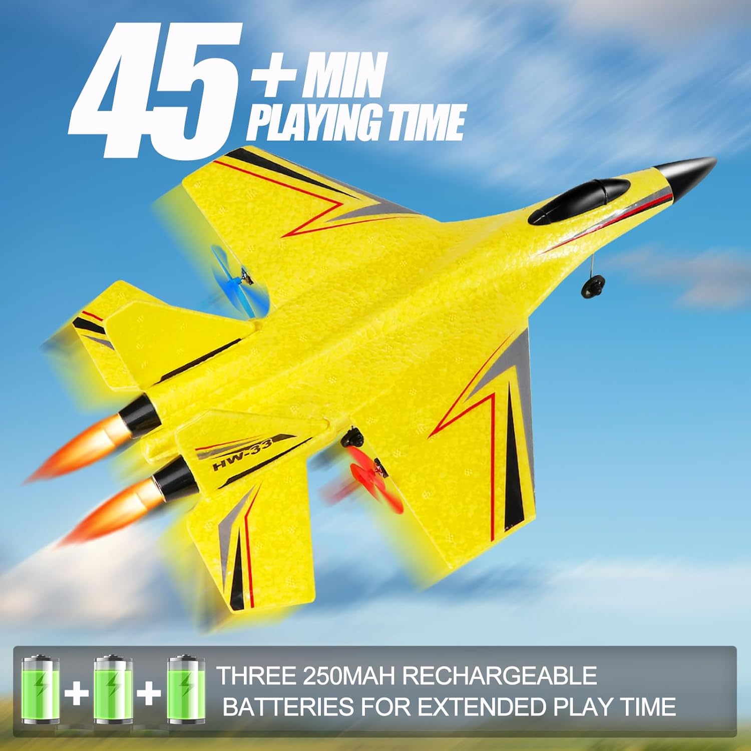 Experience Thrilling Adventures with the Ultimate Remote Control RC Plane - Vibrant Yellow Foam Glider for Teens & Adults