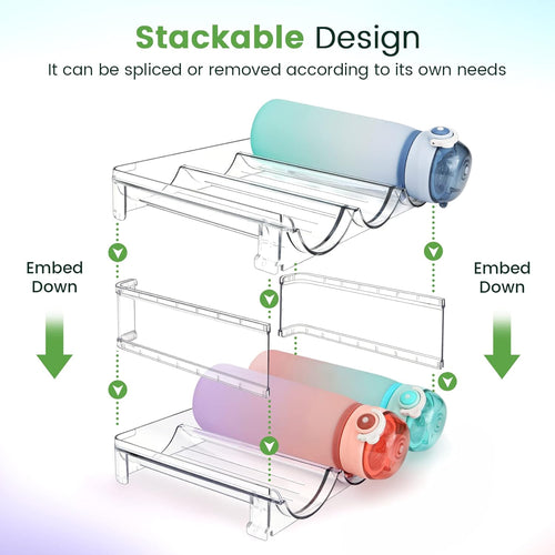 Effortlessly Organize Your Space with Our Stackable Water Bottle Storage Rack - 2 Pack