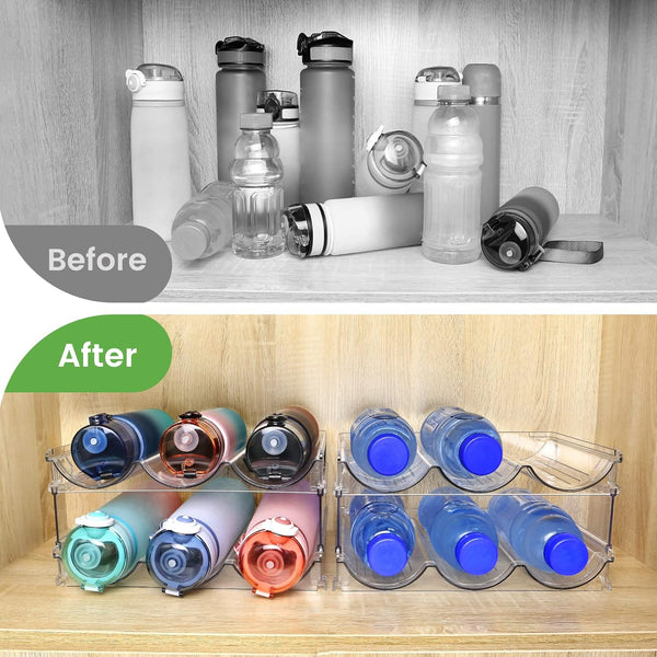 Clear Stackable Water Bottle Rack
