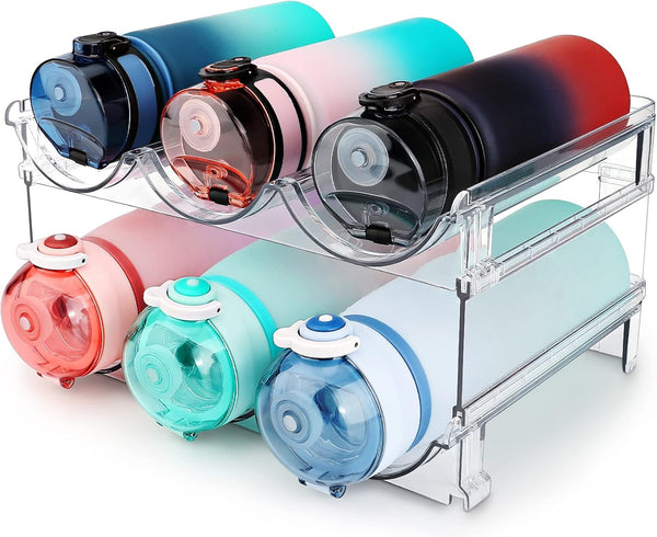 Clear Stackable Water Bottle Rack